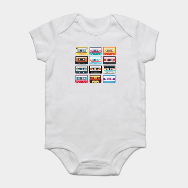 Tape Cassettes Baby Bodysuit by Squeakity Squeak